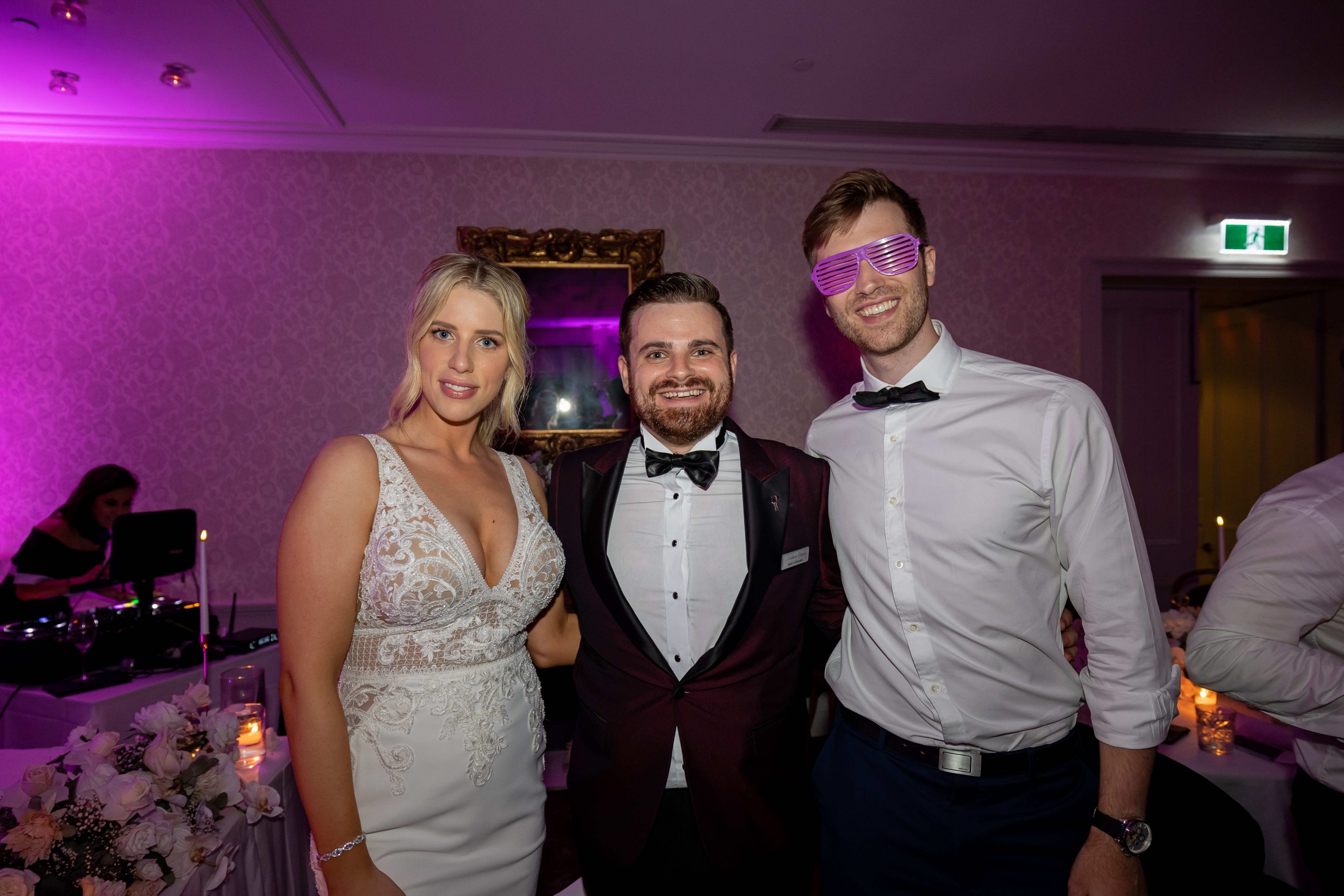 Nathan Cassar with bride and groom, Tanya and Callum